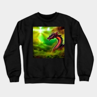 Purple and Red Dragon in the Forest Light Crewneck Sweatshirt